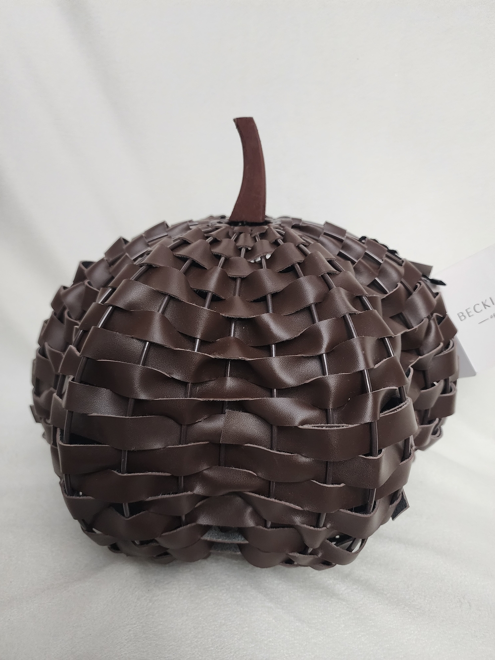 Home Accents Brown Woven Leather Decorative Pumpkin